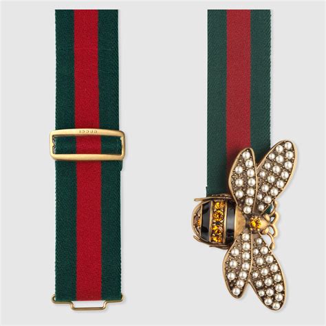 gucci embroidered bee belt|authentic Gucci women belt.